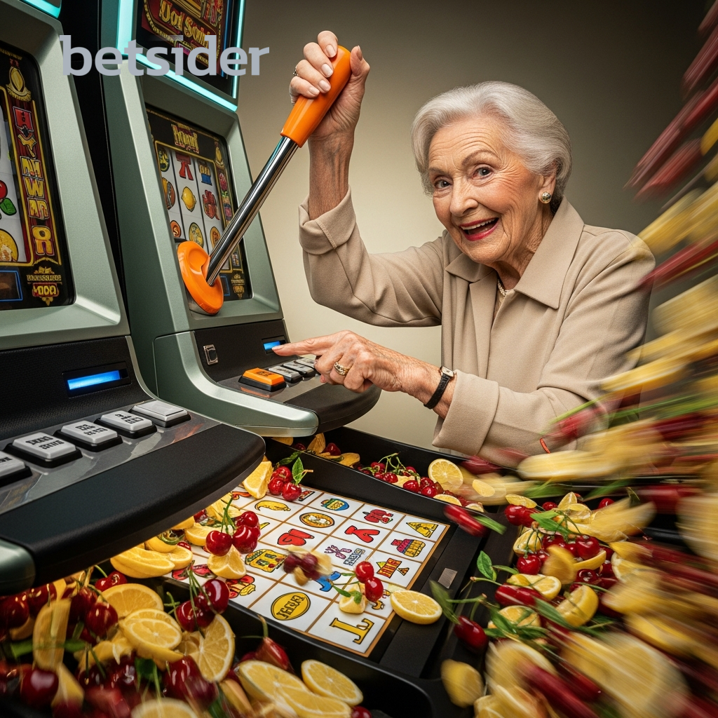 Jogador entusiasmado a celebrar uma vitória nas slot machines.